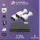 Комплект IP видеонаблюдения U-VID на 3 уличные камеры 3 Мп HI-66AIP3B, NVR 5004A-POE 4CH, витая пара 45 метров и 3 монтажные коробки